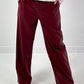 Trousers in leather look model "Smooth Faux" - bordeaux