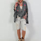 Oversized Muslin Blouse with Colorful Bead Embroidery - Anthracite