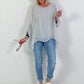 Silk tunic with integrated undershirt - grey