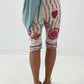 Korte Baggy met strepen en skull-print - salie-roze-multicolor