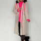 Teddy curl coat with neon accents - beige