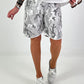 Sweat Short Camouflage mit Nieten - grau-mehrfarbig