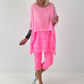 Tunika im Layer-Look - neonpink
