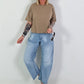 T-shirt with seam details - taupe