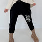 Sweat Baggy mit Strassapplikation - schwarz