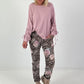 Shirt mit Raff-Details - rosa
