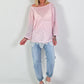 Leichter Oversized Pullover - rosa