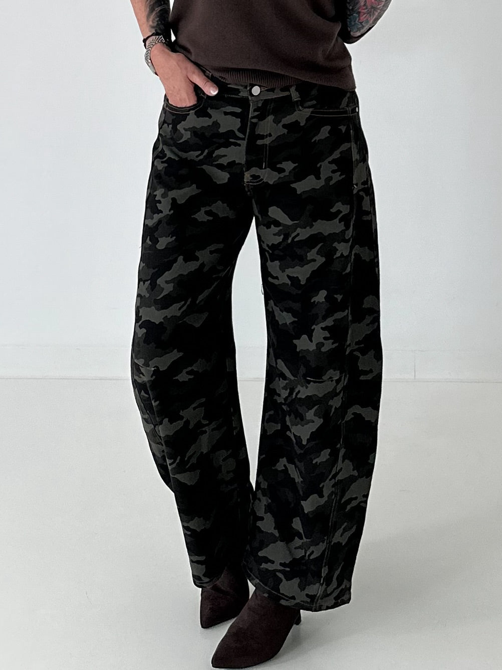 Camouflage Balloon Jeans Highwaist - mehrfarbig