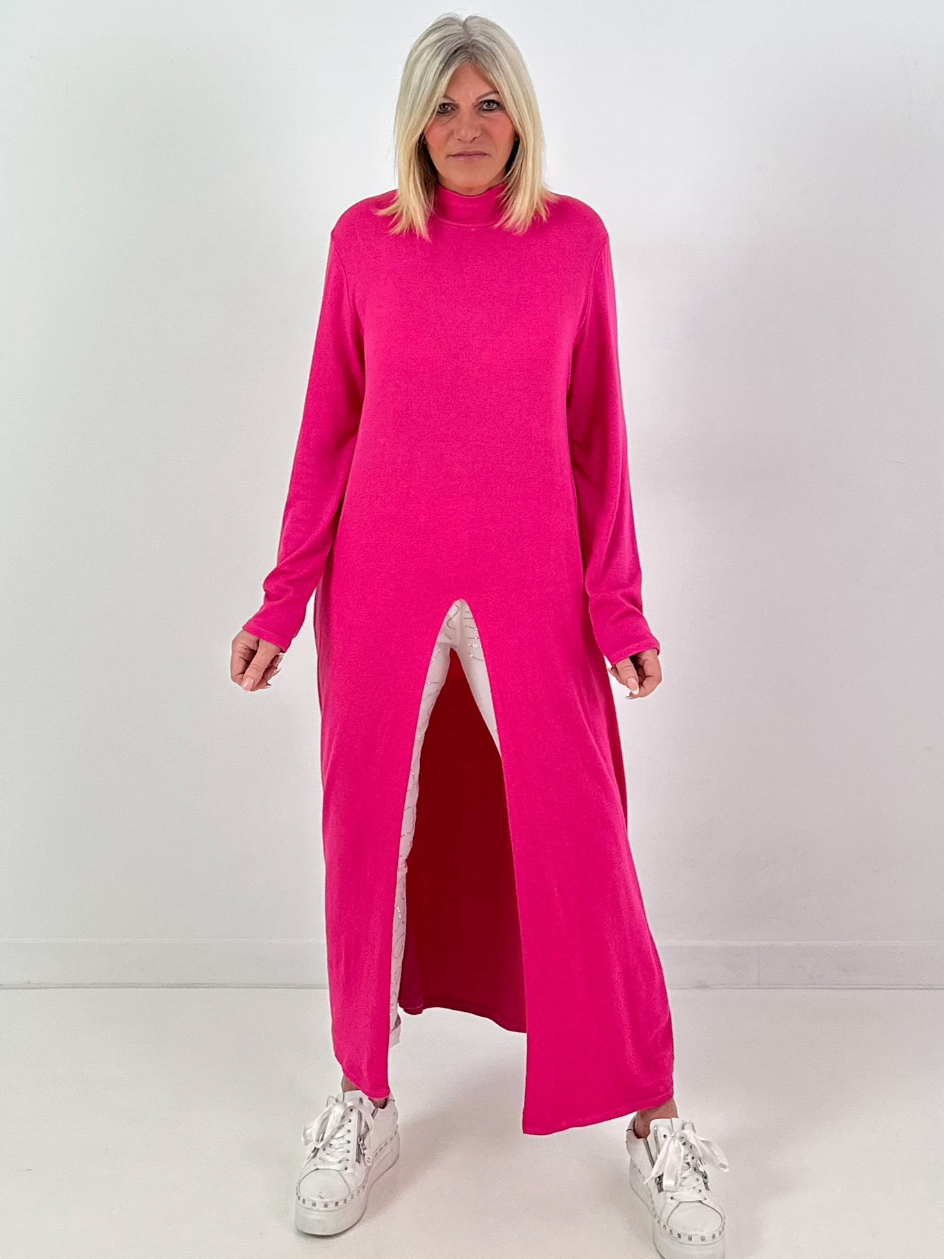 Long Pullover Modell "Calm Comfort" - pink