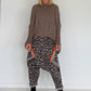 Pullover mit Stulpenärmeln und Zopfmuster - taupe