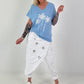 T-Shirt mit Glitzerpalmen - hellblau