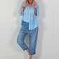 Sequin and crochet detail blouse - light blue