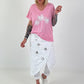 T-Shirt mit Glitzerpalmen - rosa