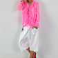 Tunika zum Binden mit Volants - neonpink
