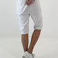 Sweat Short mit Häkelstern und  Nieten - weiss