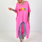 Oversized Long Shirt Sunset - neon pink