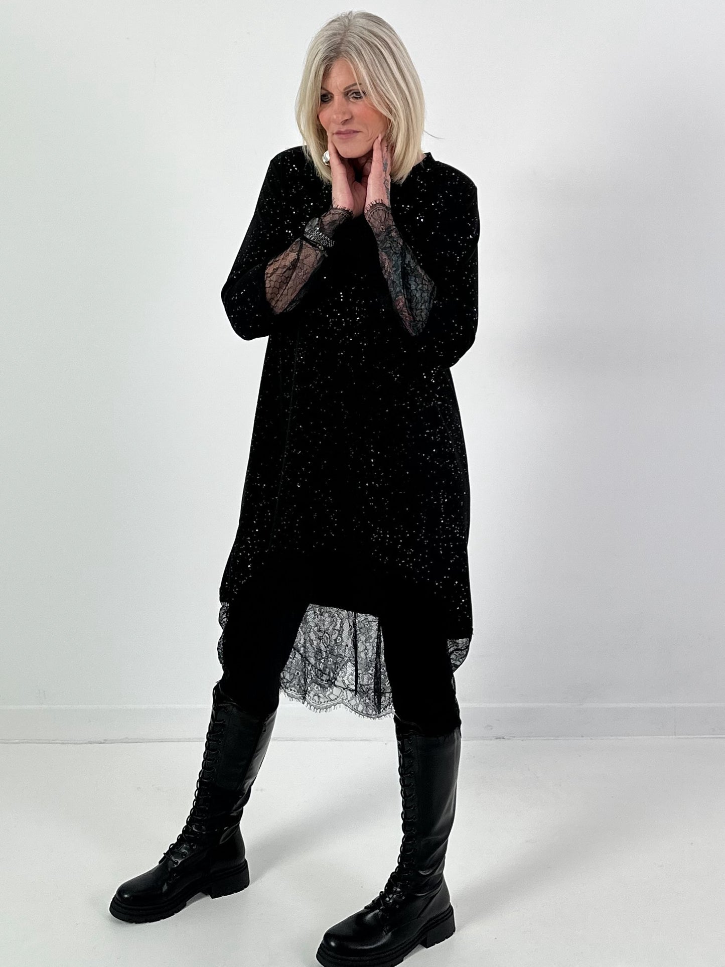 Lace dress, model "Univers You" - black