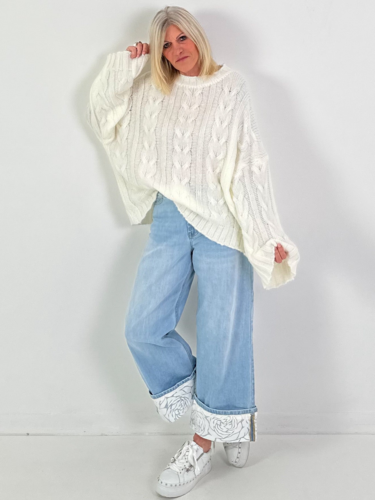 Pullover Modell "Soft Cable Knit" - ecru