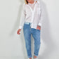 Bluse mit Spitzentop - weiss