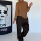 Hose mit City-Statement-Print - mokka