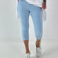 Capri Hose mit Bindeband - hellblau