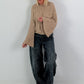 Weicher Pullover mit stylischen Trompetenärmeln - camel