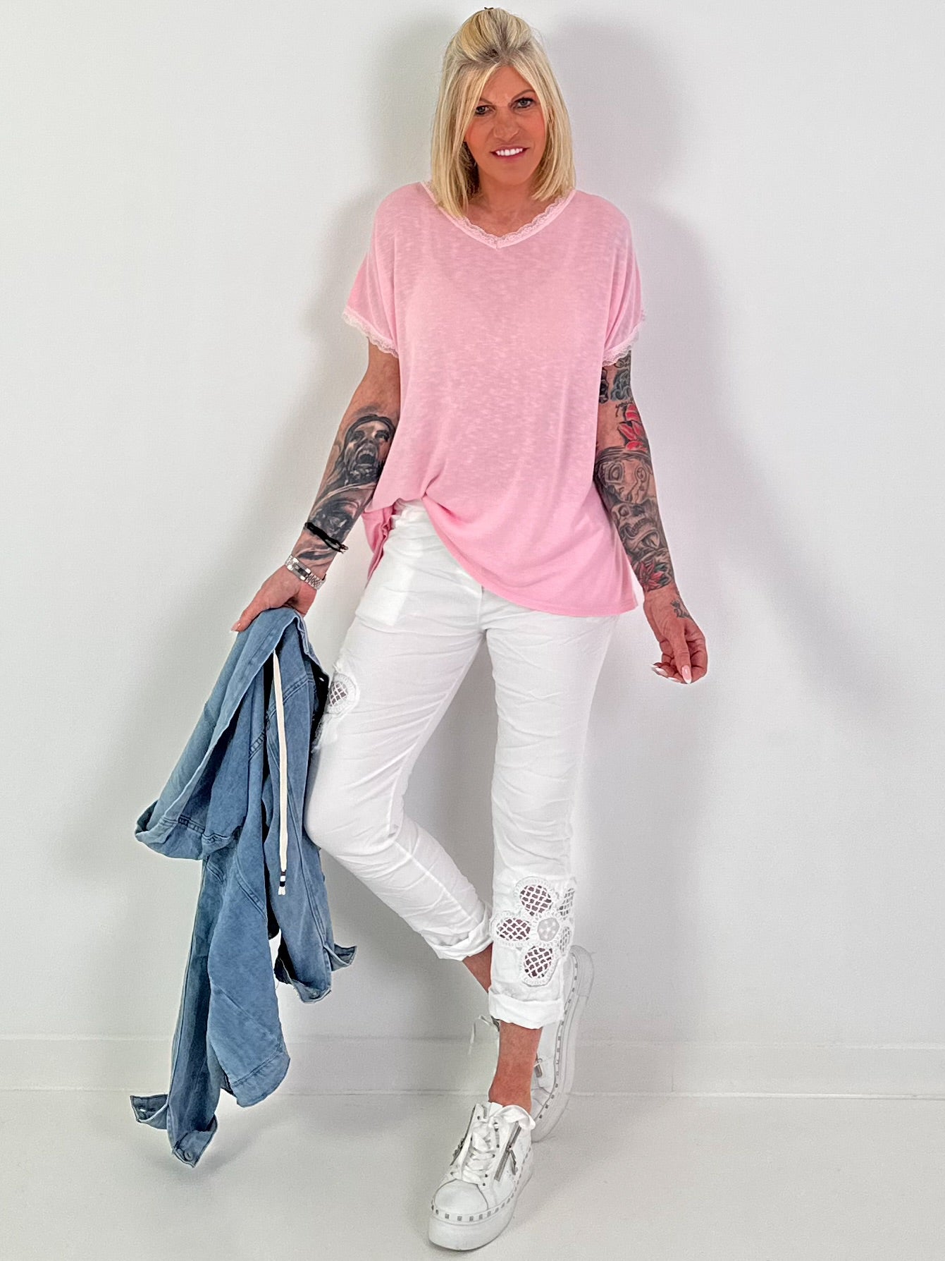 T-shirt with back bow - pink