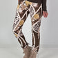 Hose in Wildleder-Optik mit Print Mix - leo - mokka