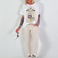 T-Shirt Glitzer-Bag - weiss-beige