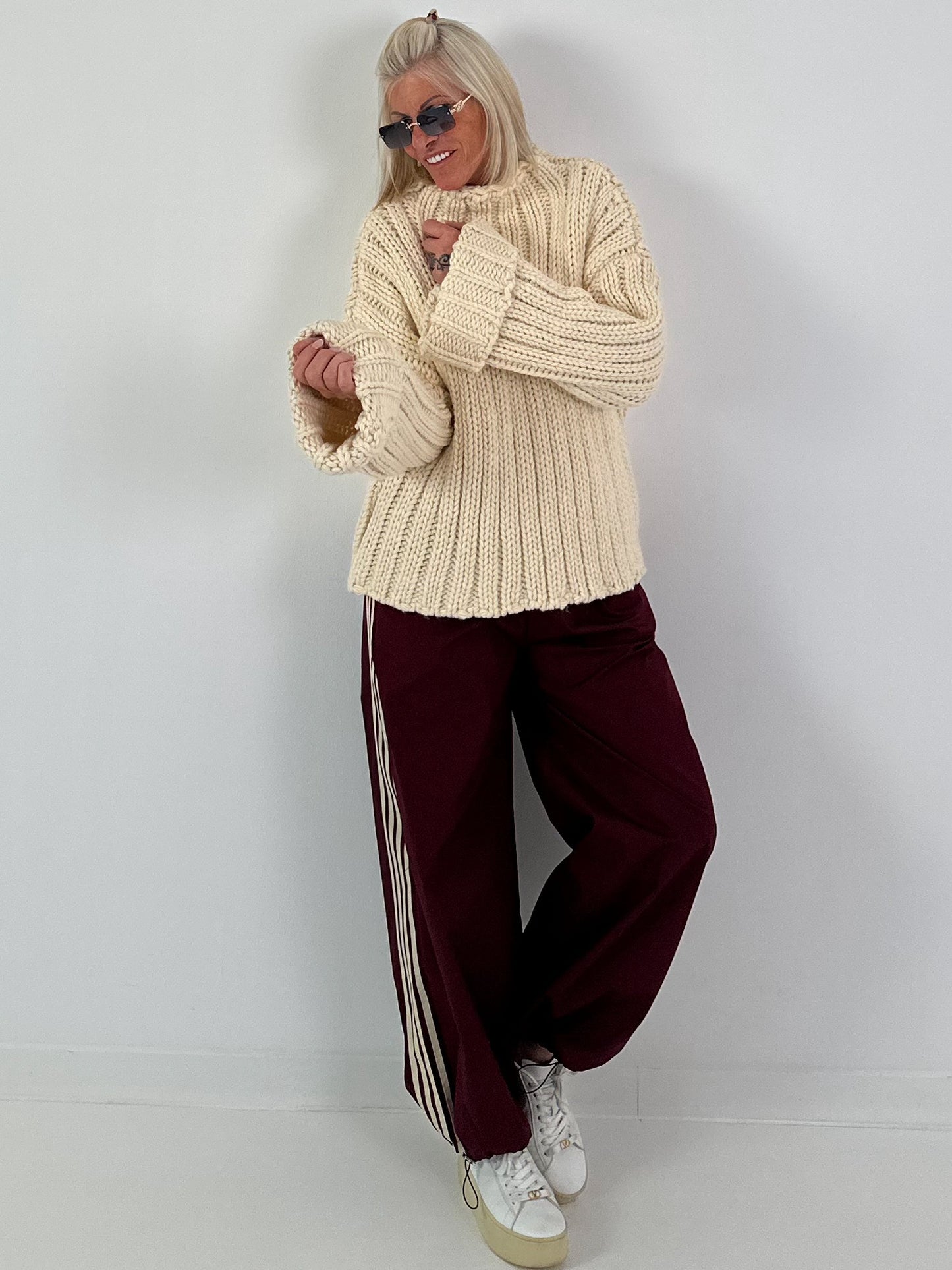 Chunky knit sweater - beige
