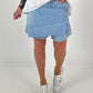 2-in-1 denim shorts - light-denim