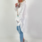 Oversized frilled shirt blouse - white