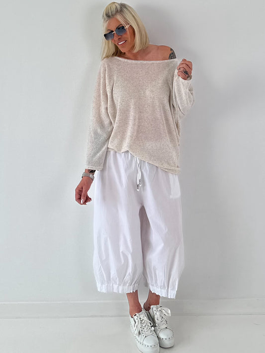 Lightweight oversized sweater - beige