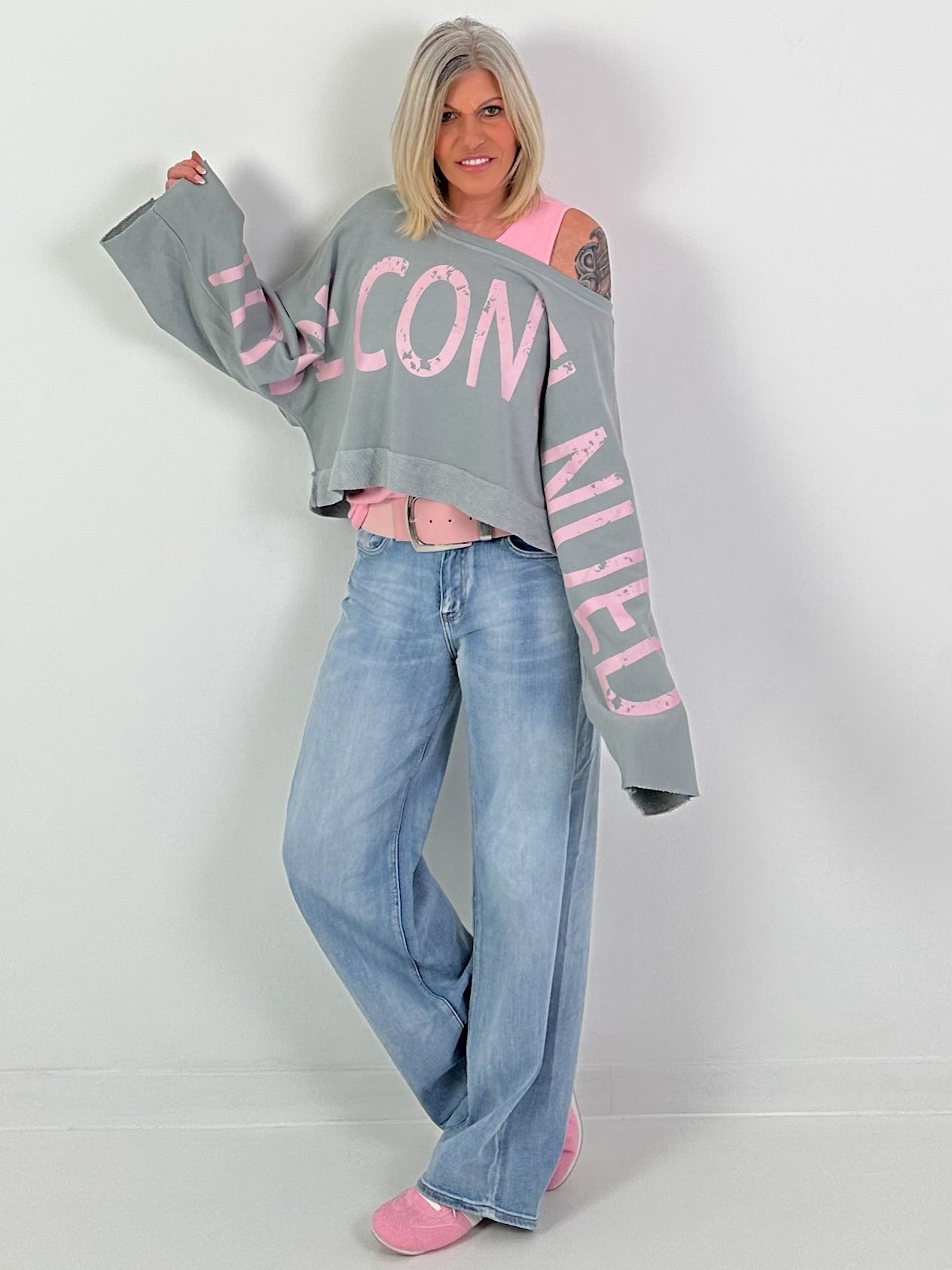 Cropped Sweater - grey