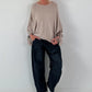 Oversized Pullover mit raffinierten Details - taupe
