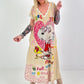 Knitted dress with lurex and dog print - multicolored