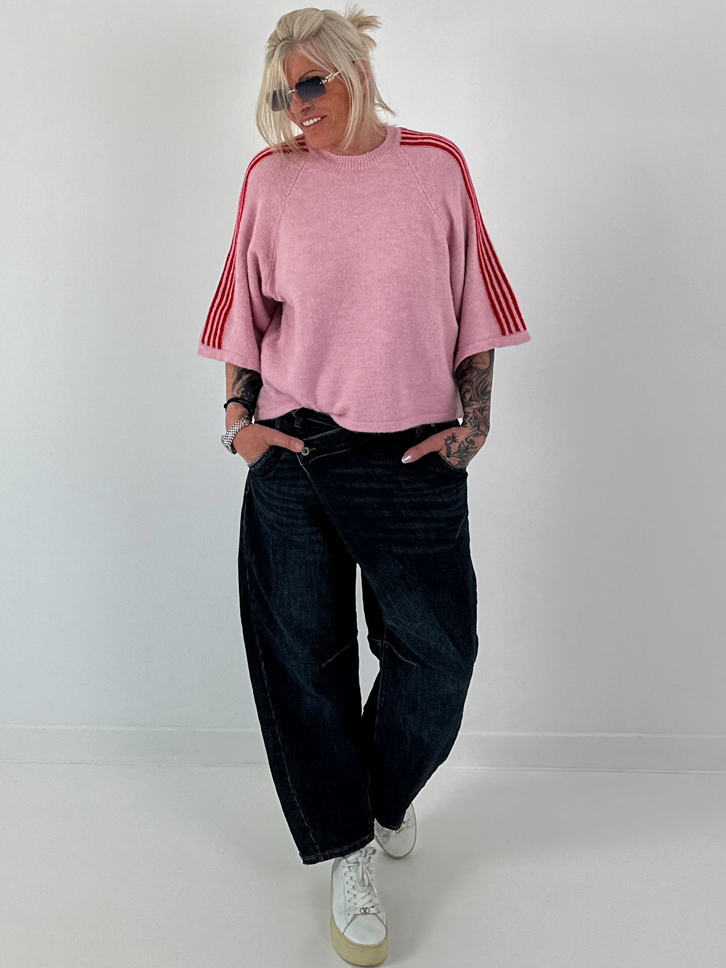 Pullover mit halbem Arm - rosa