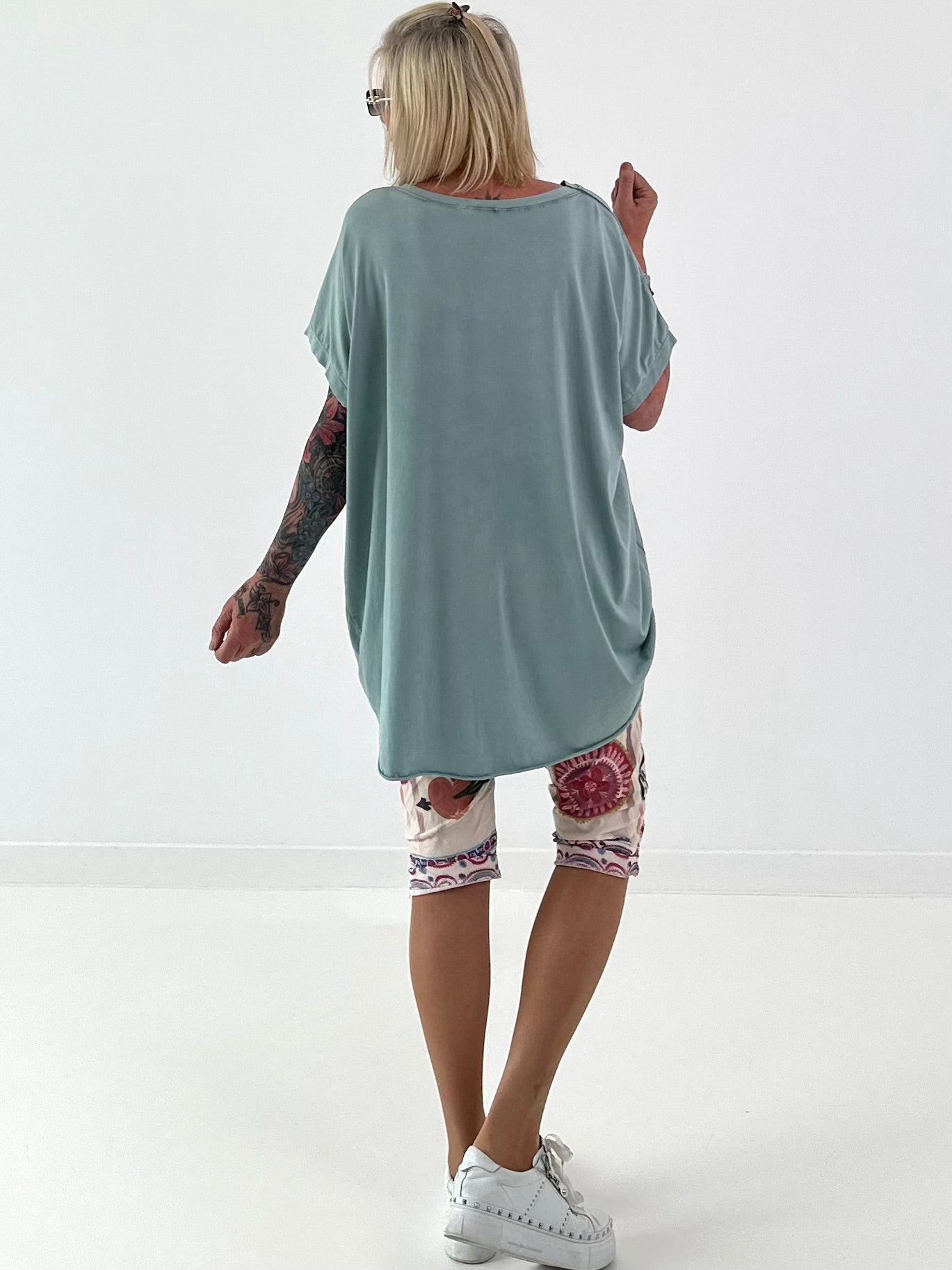 Oversized T-shirt - saliegroen