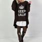 Oversized shirt model "KEEP CALM" - coffee