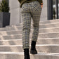 Hose im Karo-Look - oliv-mehrfarbig