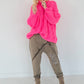 Kuschliger Strickpullover mit Zopfmuster - neonpink