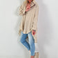 Oversized blouse met ruches – beige
