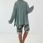 Fancy linen jacket with side lacing - khaki
