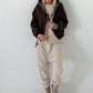 2 in 1 Jacke mit Leo-Print - schoko