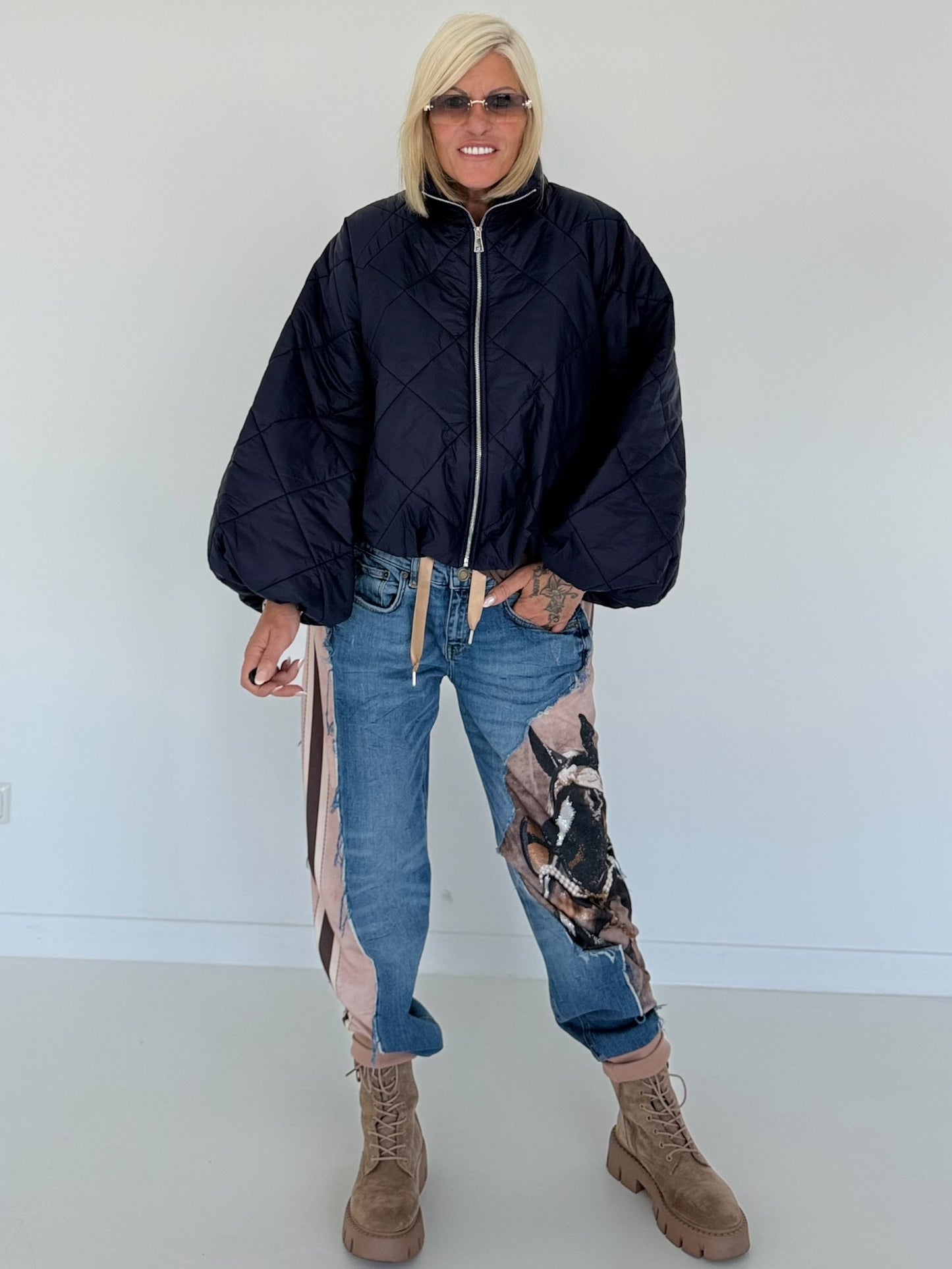 Jacke mit Puffärmelchen - marine