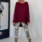 Basic Shirt mit Rundhalsausschnitt - bordeaux