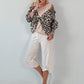 Tunika mit integrierten Top - Leo beige