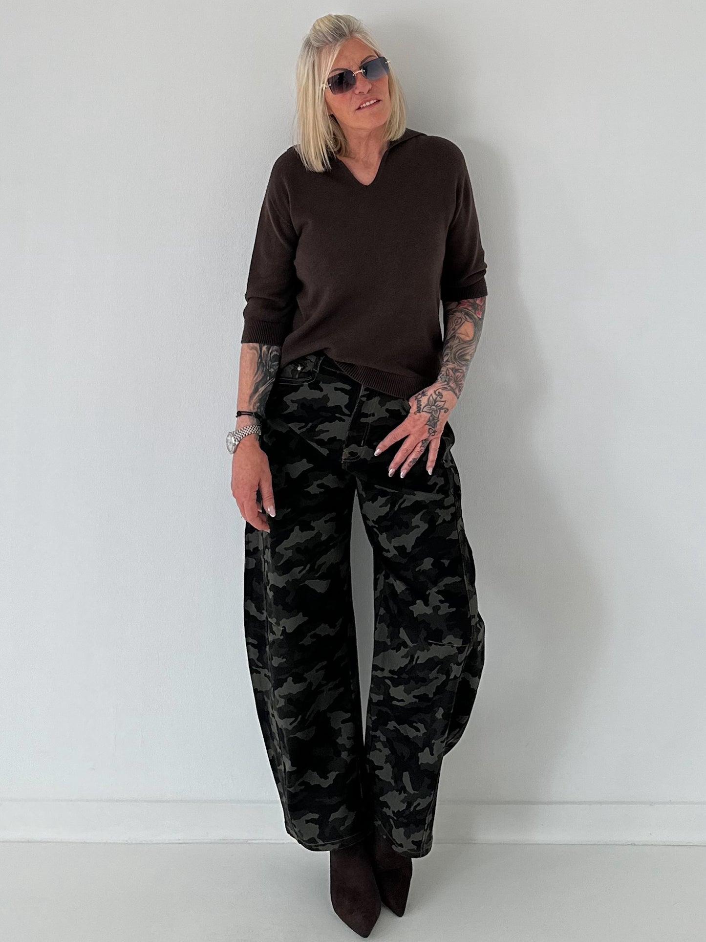 Camouflage Balloon Jeans Highwaist - mehrfarbig