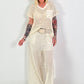 Crochet trousers with lurex - beige
