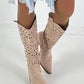Boots with cut-out - beige